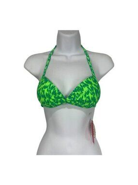 SO Womens Halter Bikini Top Green Size XS Swimwear Authentic American Heritage